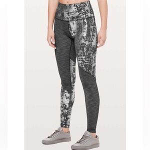 Lululemon Wunder Under High Rise Gray Foil 27” Leggings